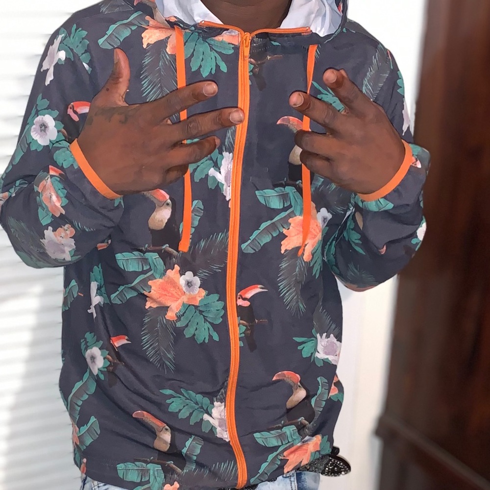 Fleece jacket Size S Black/Orange